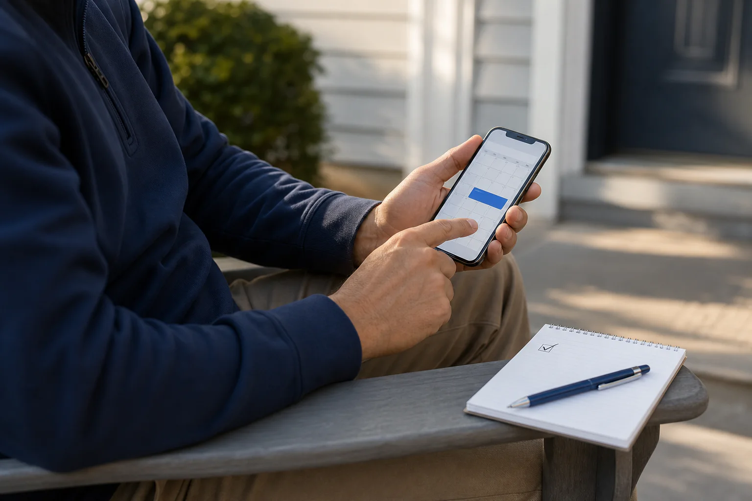 A representative scheduling the next action immediately after a visit