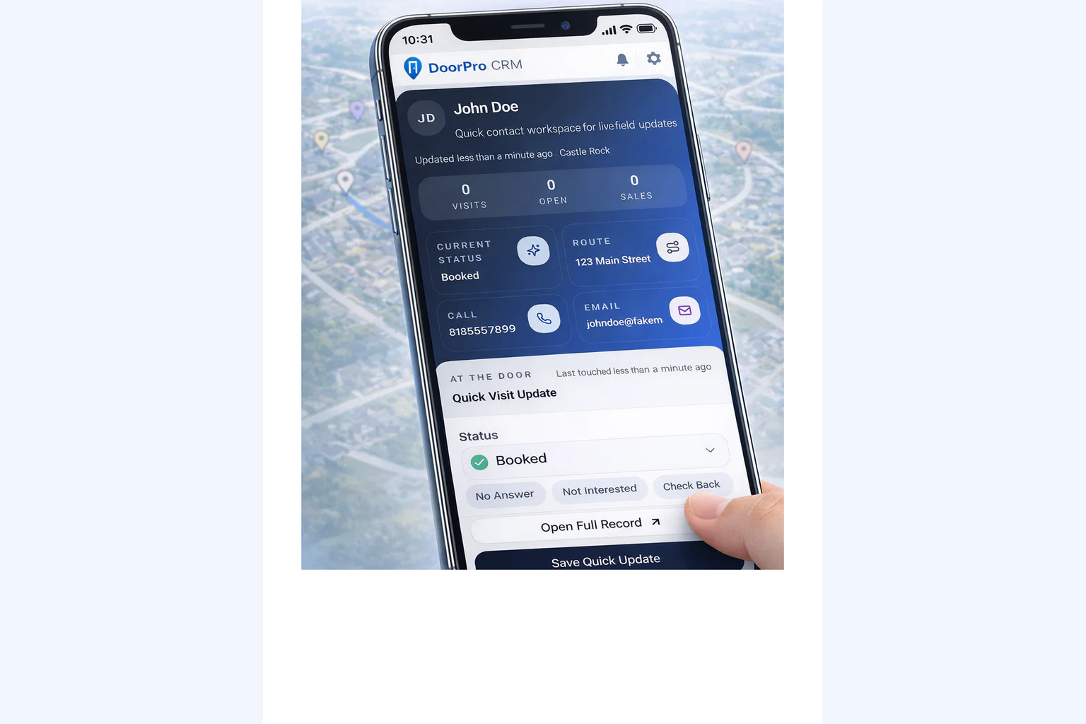 A streamlined DoorPro field update on mobile