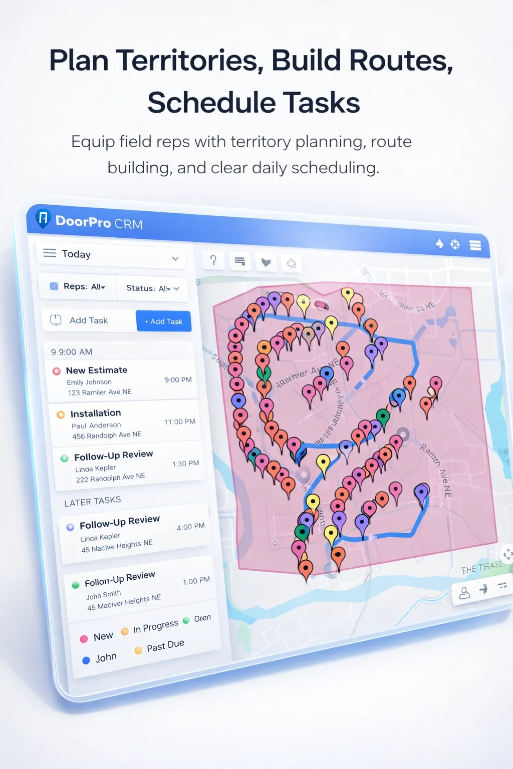 Sales territories and route coverage prepared in DoorPro